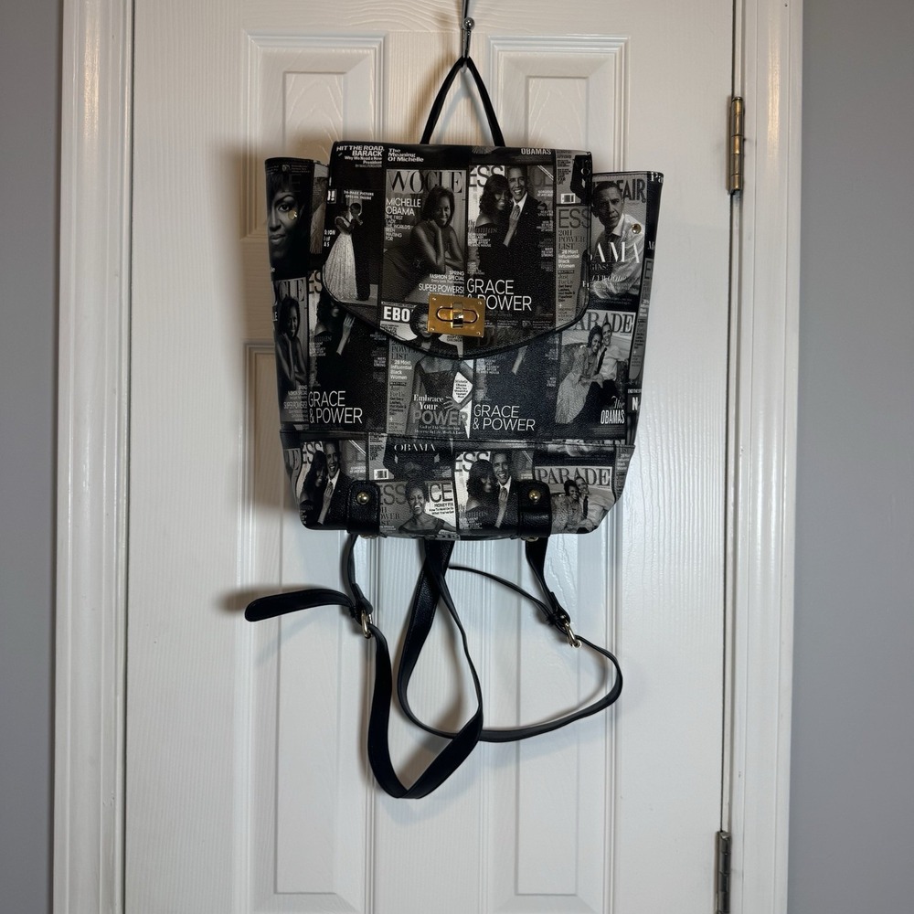 MICHELLE Barack OBAMA DESIGNER‎ MAGAZINE COVER FASHION BACK PACK SHOULDER BAG